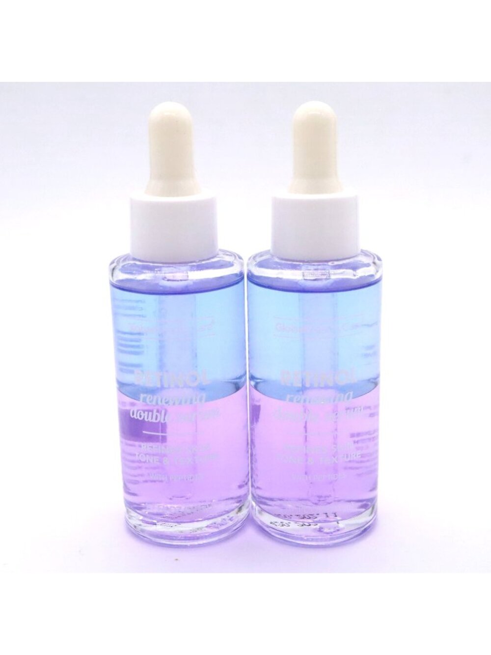 2x Global Beauty Care Retinol Renewing Double Serum With Peptides 1.7oz ea.
